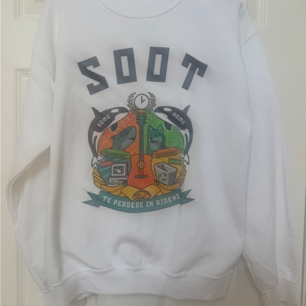 White Graphic Sweater
